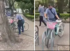 ¡A plena luz del día! Captan robo de 'bici' en Parque México