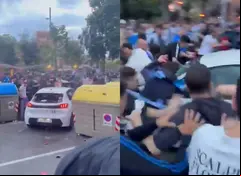 Conductor comete atropellamiento masivo afuera de un estadio de futbol. VIDEOS