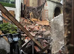 Fotos del derrumbe en casa de la colonia Roma, CDMX, por fuertes lluvias