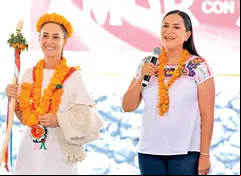 La mandataria federal, Claudia Sheinbaum, estuvo acompañada de la secretaria de Bienestar, Ariadna Montiel, durante su gira de trabajo por Morelos. Foto: Especial