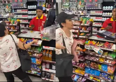 ‘Usted me va a atender, ¡cómo de que no!’: Lady Recargas a cajera del OXXO | VIDEO