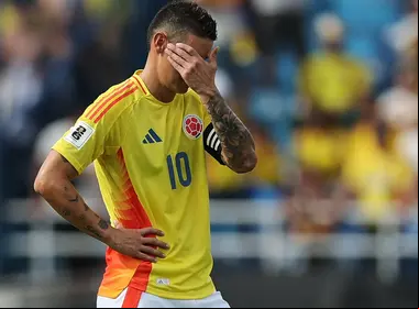 James Rodríguez se lamenta tras partido con Colombia