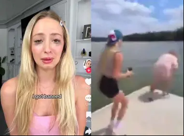 Influencer le paga a una mujer vulnerable para saltar al lago 