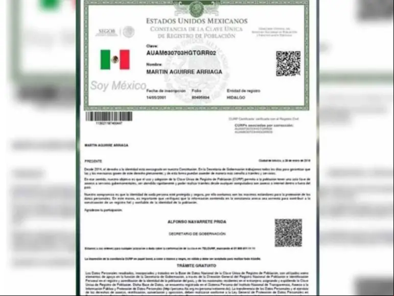 Captura del portal oficial www.gob.mx/curp mostrando la sección de búsqueda por datos personales para consultar e imprimir la CURP en línea en México de forma gratuita