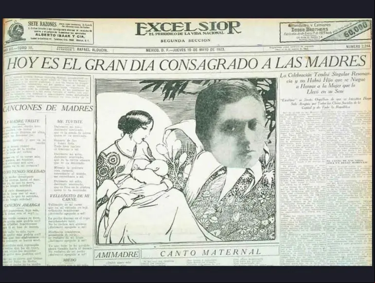 Periódico promoviendo el día de las madres