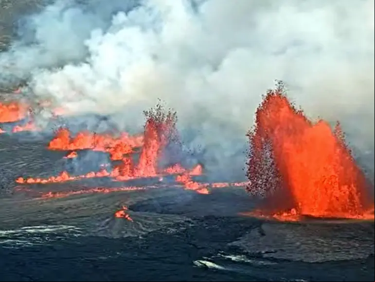 Erupción del volcán Kilauea, en Hawái, en septiembre de 2023