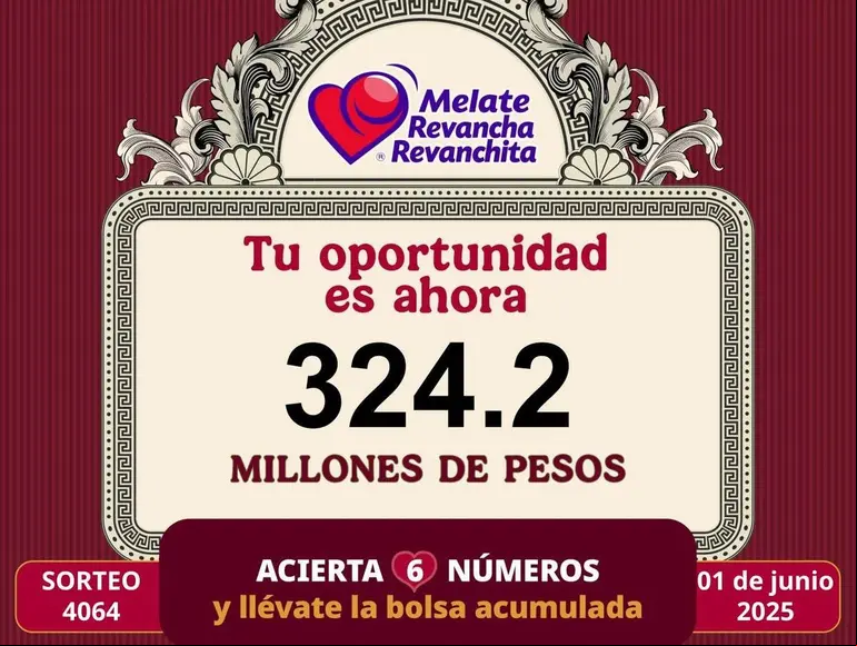 Resultados del sorteo Melate del 1 de junio de 2025