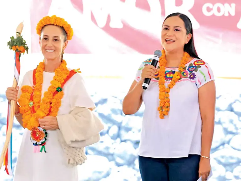 La mandataria federal, Claudia Sheinbaum, estuvo acompañada de la secretaria de Bienestar, Ariadna Montiel, durante su gira de trabajo por Morelos. Foto: Especial