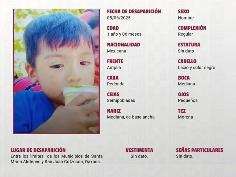 El pequeño Iker Iván Marcelino González se encuentra desaparecido desde el 5 de junio
