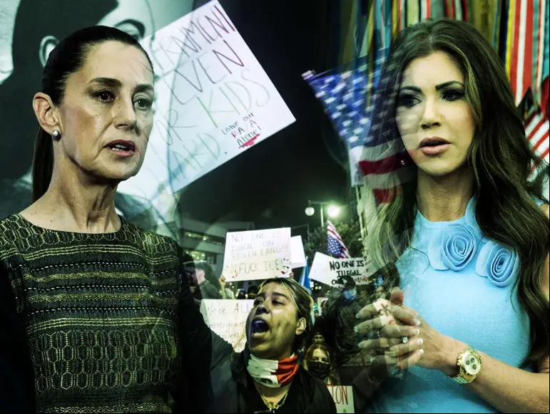 Kristi Noem acusó a Claudia Sheinbaum de incitar las protestas en California. (AFP)